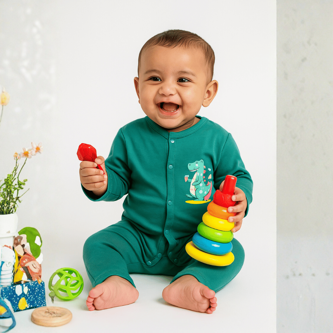 Blue Rompers for Kids | Set of 3 | 100% Cotton
