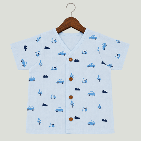 Unisex Comfy Cotton Little Driver Blue Jhabla