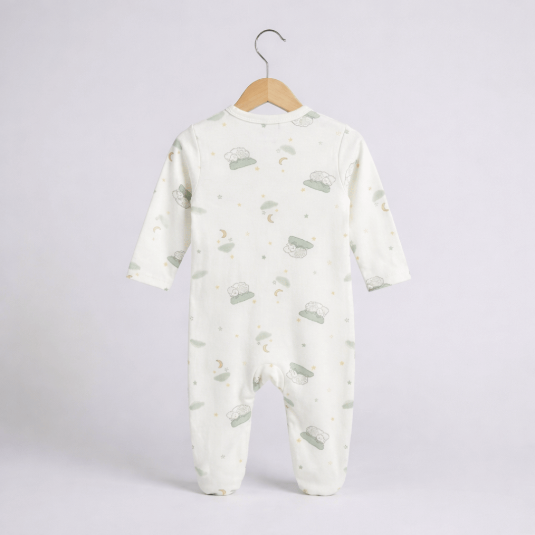 Unisex white AOP Sleepsuit