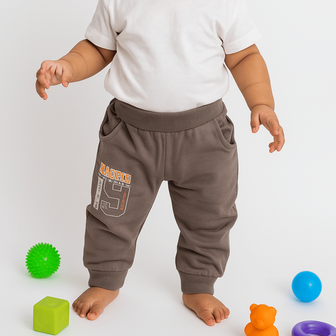 Todlerry Baby Joggers | logo Print | Pack of 2 |Soft & Breathable | 100% Cotton