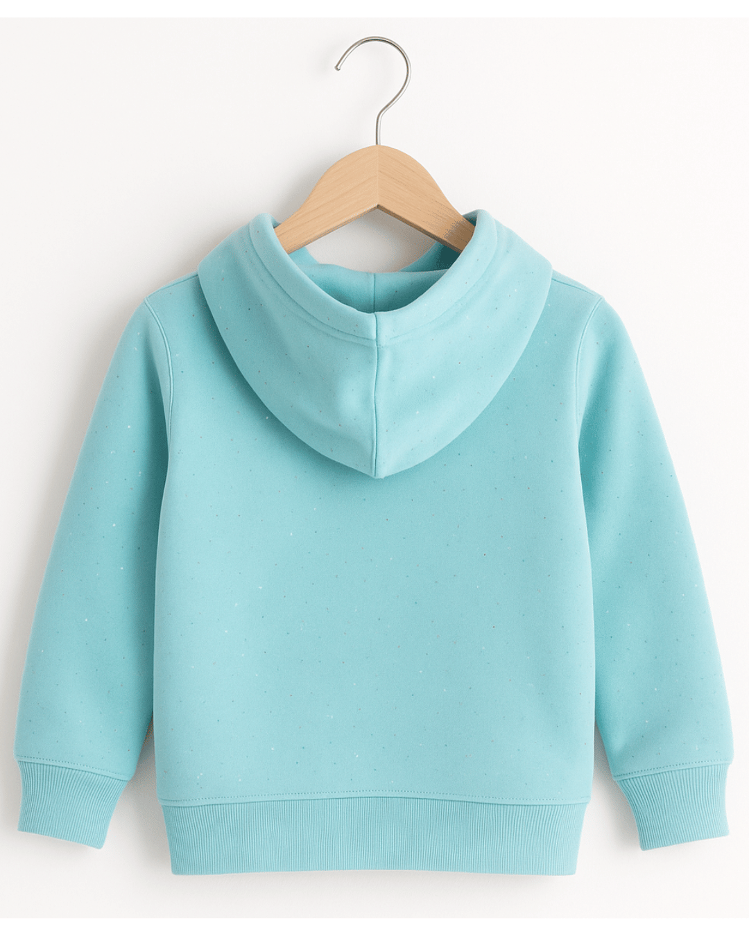 Girl's Blue Glitter Full Sleeve with Front Zipper Hoodie for Kids 100% Cotton