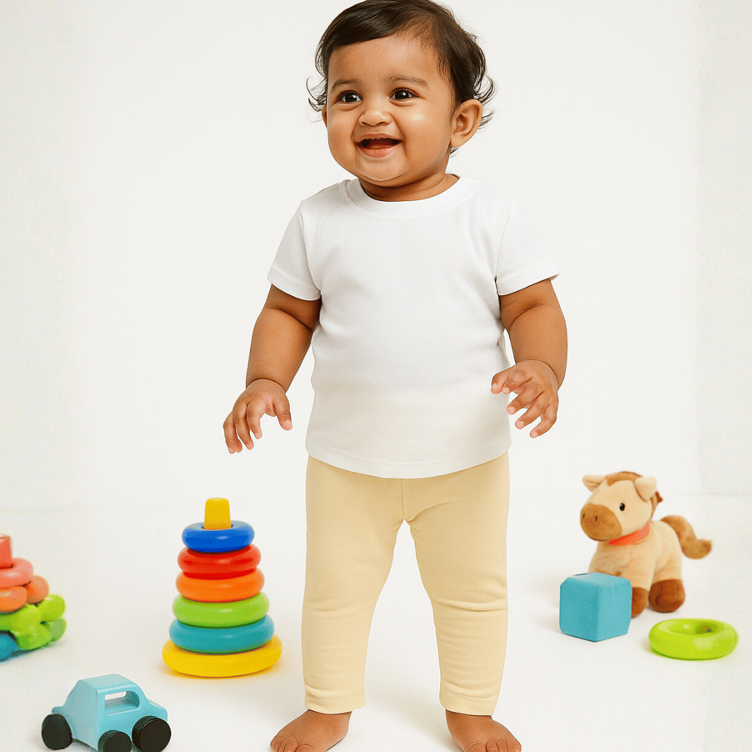 Todlerry Baby Leggings | Pack of 4 |Soft & Breathable | 100% Cotton