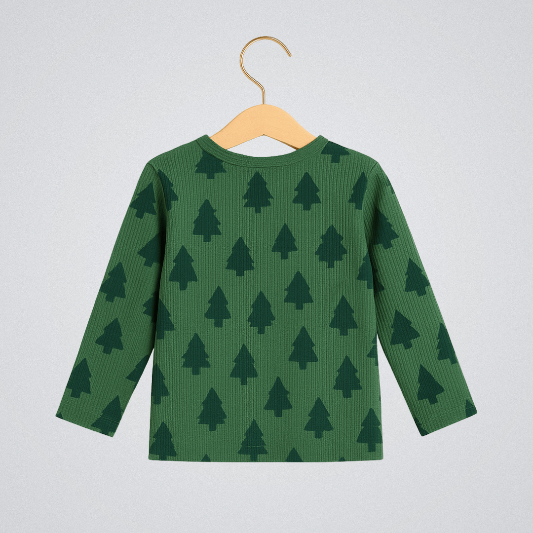 Todlerry Boys Cotton T-Shirt | Christmas Tree Green | Soft & Breathable | 100% Cotton
