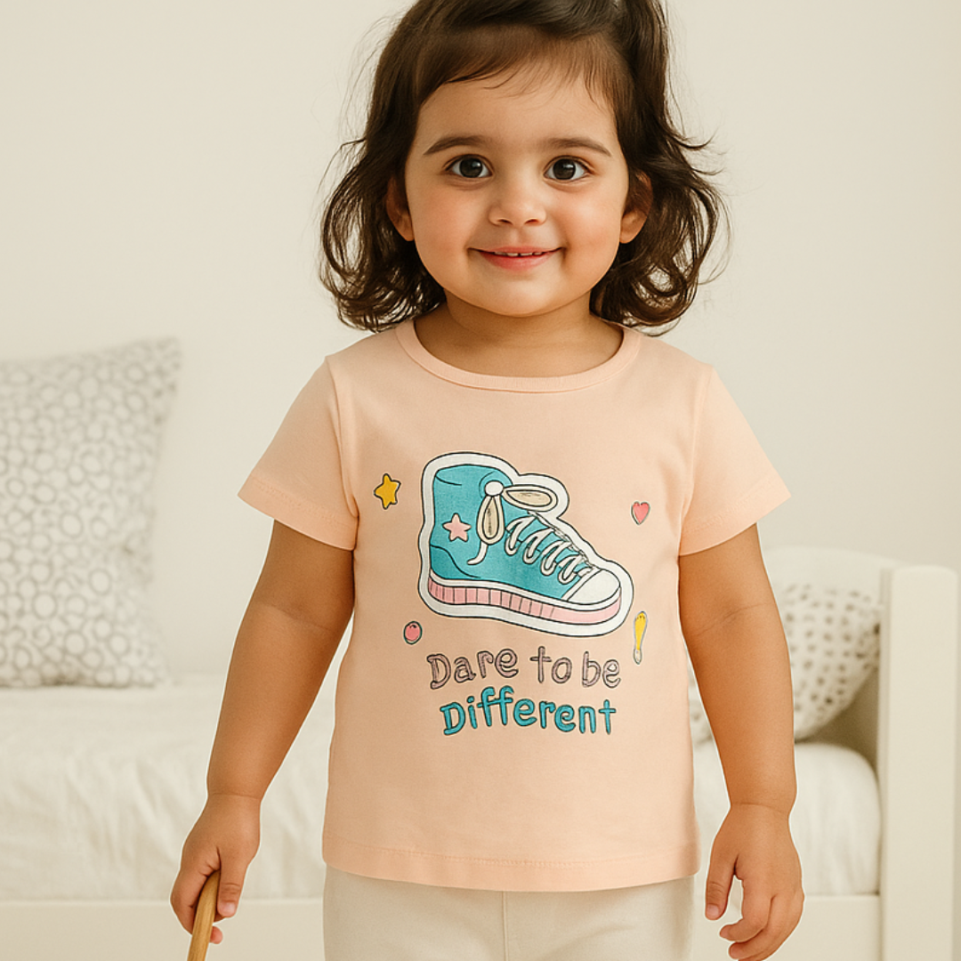 Todlerry Girls T-shirts | Pack of 3 |Soft & Breathable | 100% Cotton