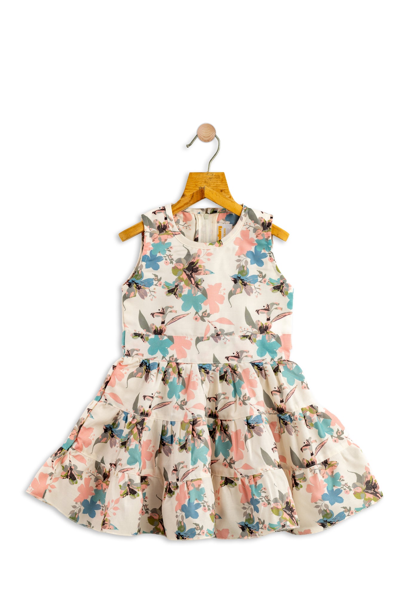Todlerry Sleeveless Girls Frock | Floral Print | 100% Cotton