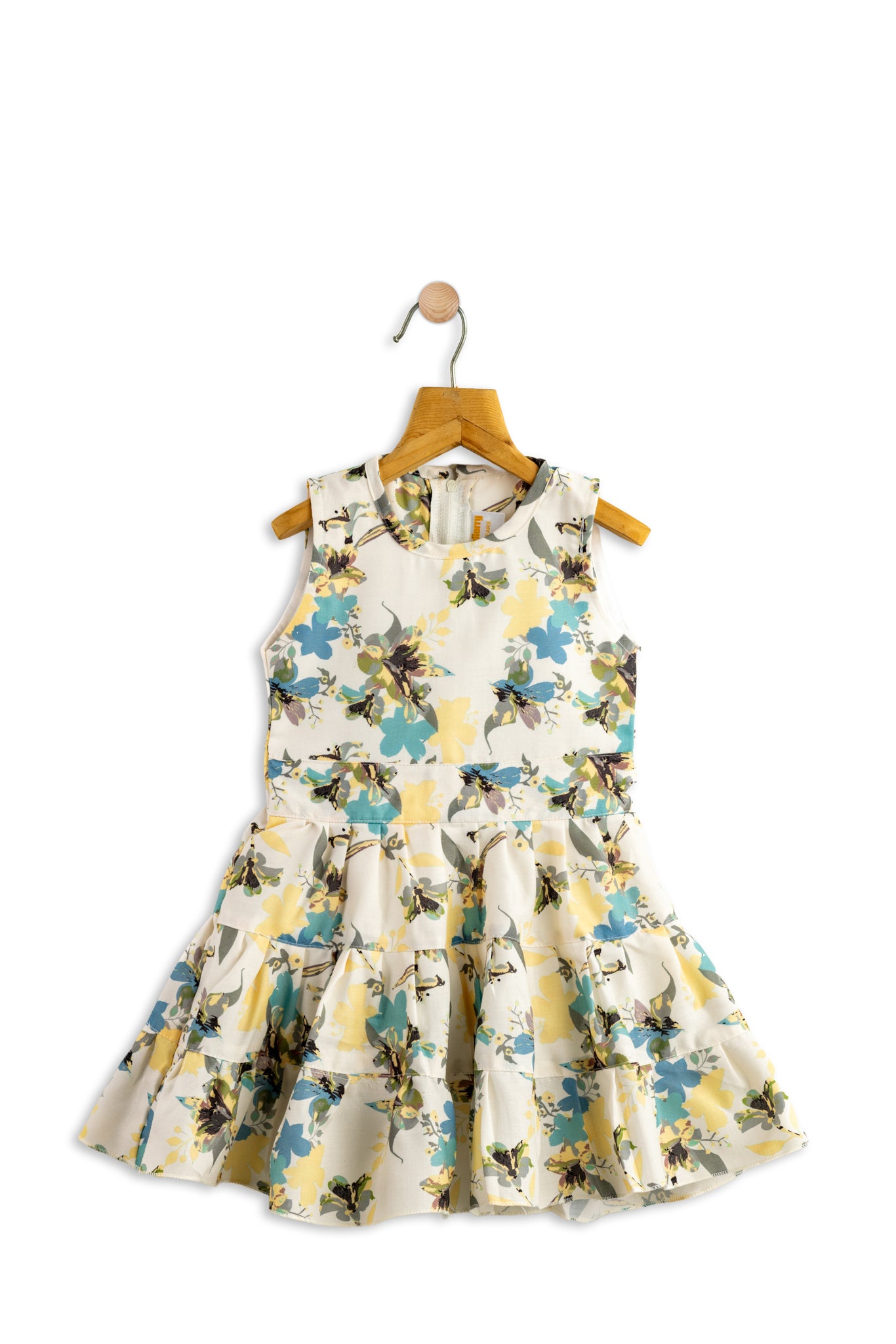 Todlerry Sleeveless Girls Frock | Floral Print | 100% Cotton