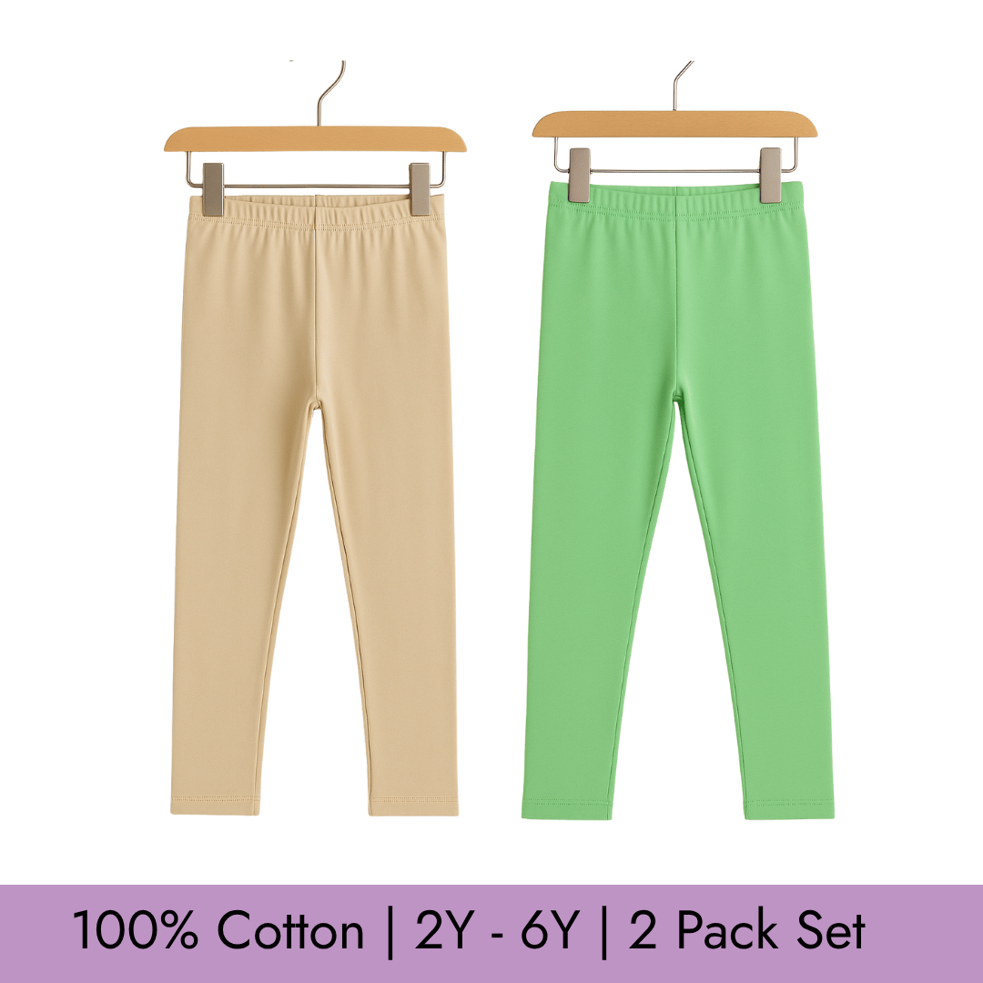 Todlerry Baby Leggings | Pack of 2 |Soft & Breathable | 100% Cotton