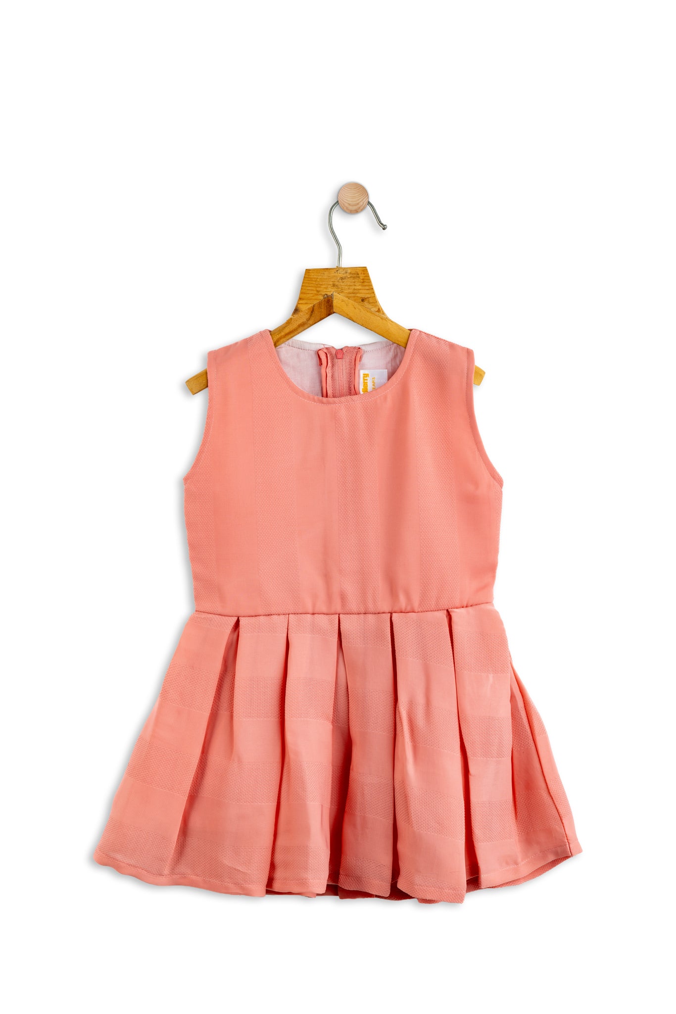 Todlerry Half-sleeve Girls Frock | Solid Pink, Peach, Green| 100% Cotton