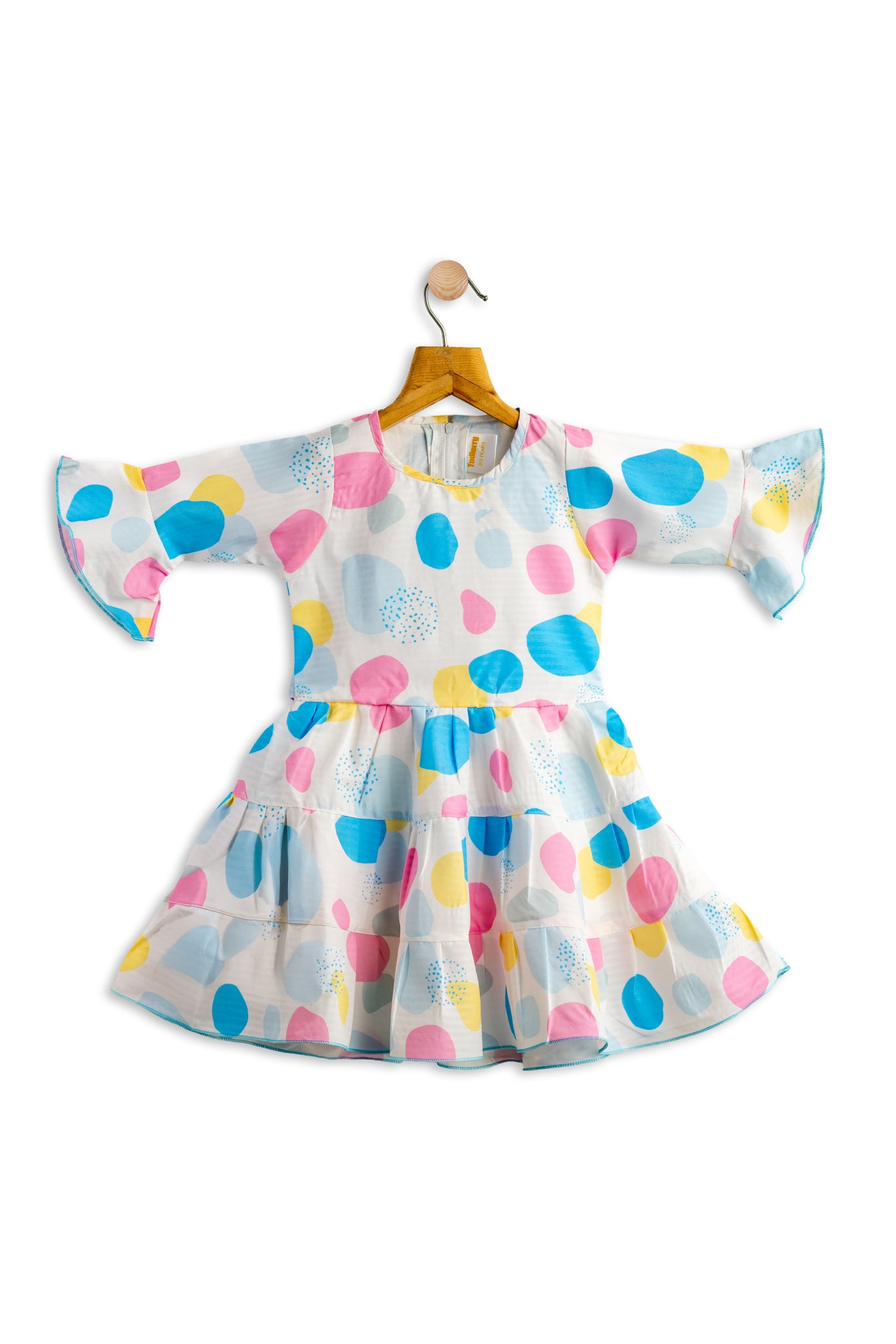 Todlery Full-sleeve Girls Frock | Polka print | 100% Cotton