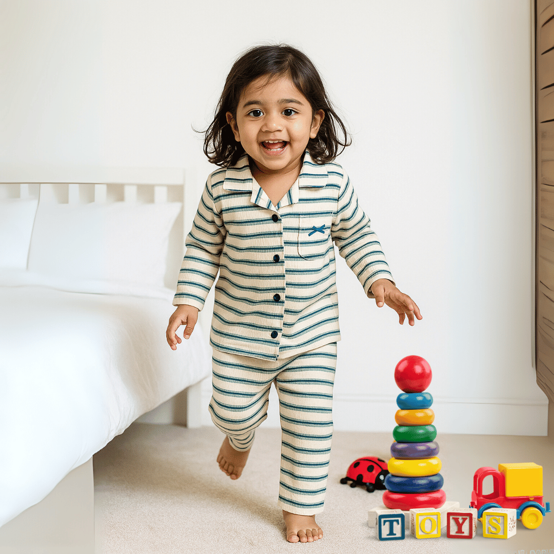 Todlerry Girls Night Suit | Set of 3 | Soft & Breathable | 100% Cotton