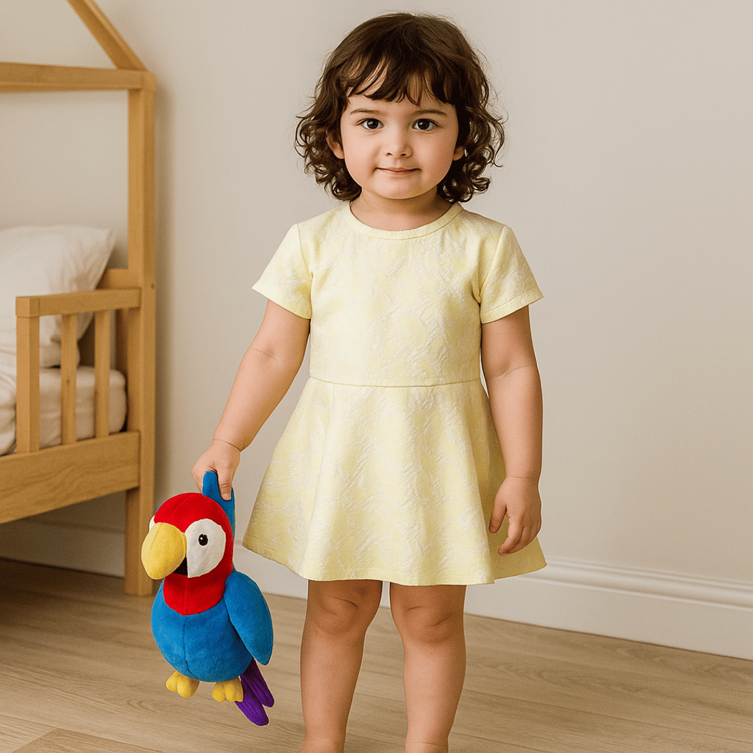 Todlerry Half-sleeve Girls Frock | Floral Print | 100% Cotton