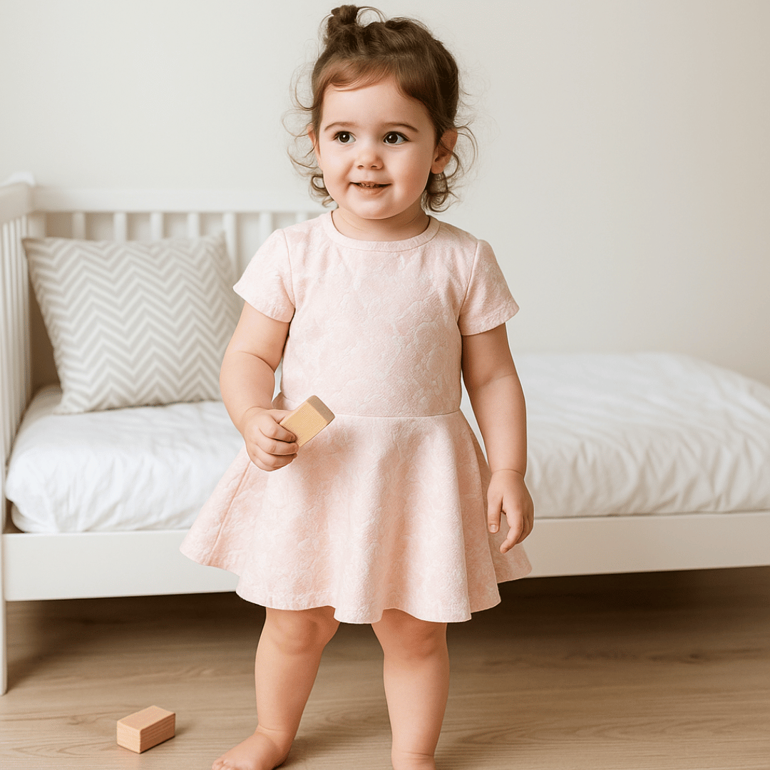 Todlerry Half-sleeve Girls Frock | Floral Print | 100% Cotton