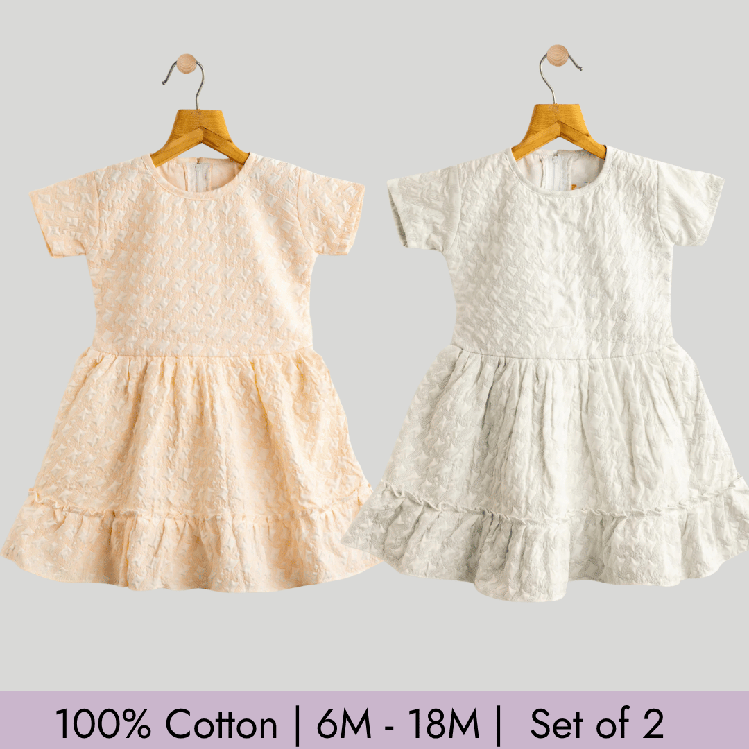 Todlerry Girls Frock | Pack of 2 |Soft & Breathable | 100% Cotton