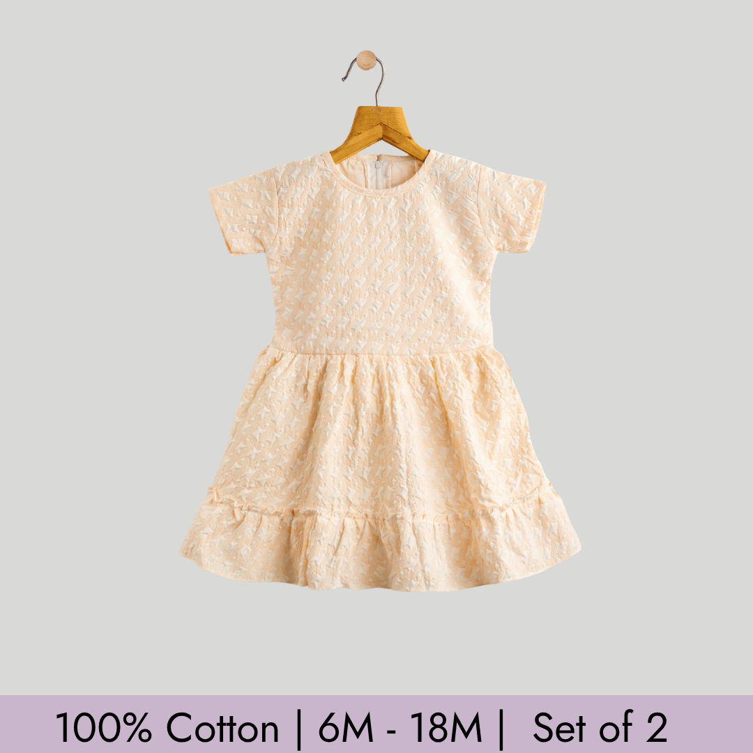 Todlerry Girls Frock | Pack of 2 |Soft & Breathable | 100% Cotton