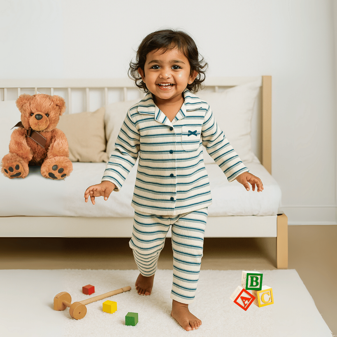 Girl's Night Suit Set of 2 Soft & Breathable 100% Cotton