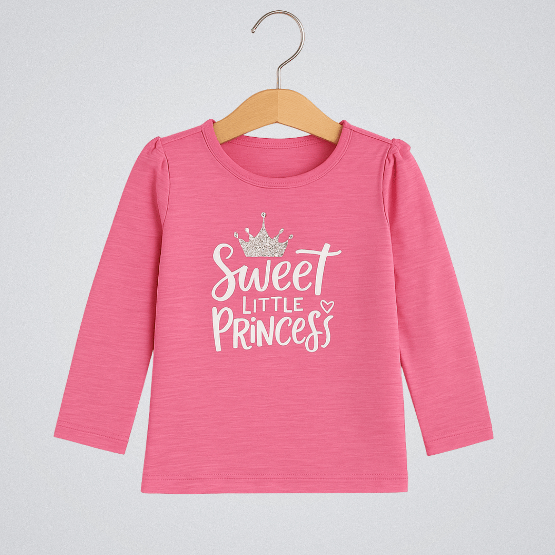 Todlerry Girls Cotton T-Shirt | Princess pink | Soft & Breathable | 100% Cotton