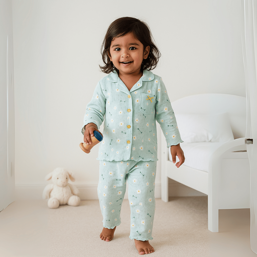 Todlerry Girl's Night Suit | Set of 2 | Soft & Breathable | 100% Cotton