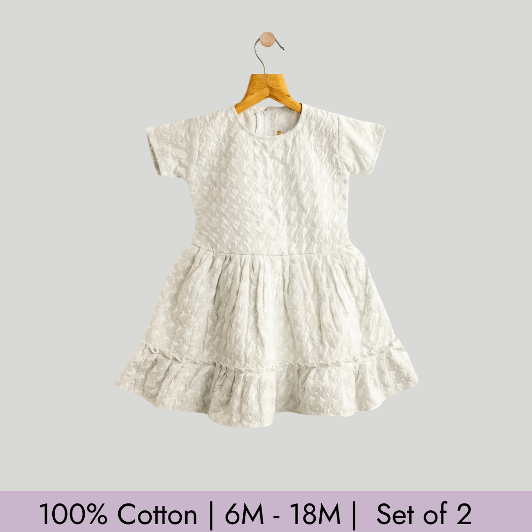 Todlerry Girls Frock | Pack of 2 |Soft & Breathable | 100% Cotton