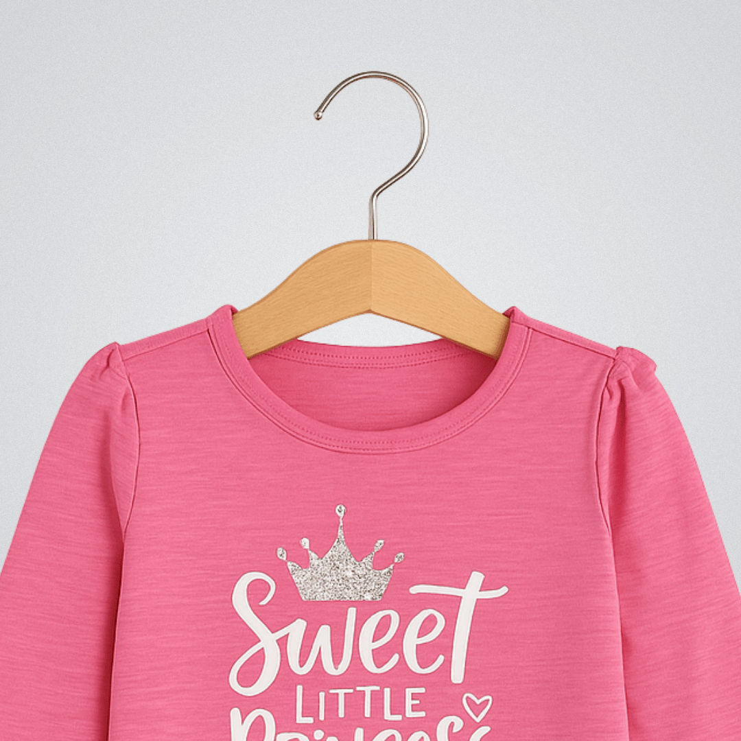 Todlerry Girls Cotton T-Shirt | Princess pink | Soft & Breathable | 100% Cotton