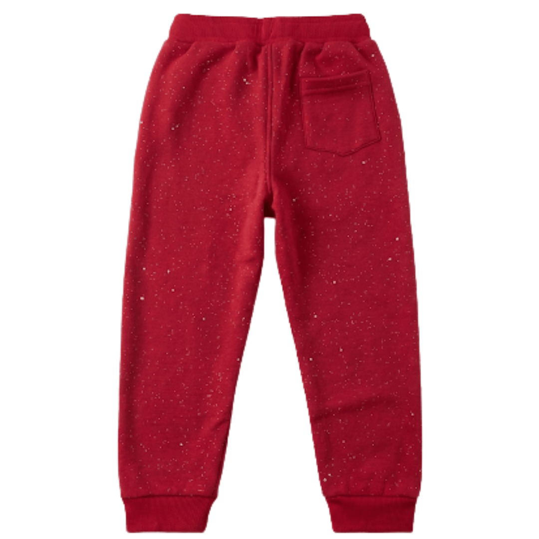 Unisex Fleece Red Glitter Joggers
