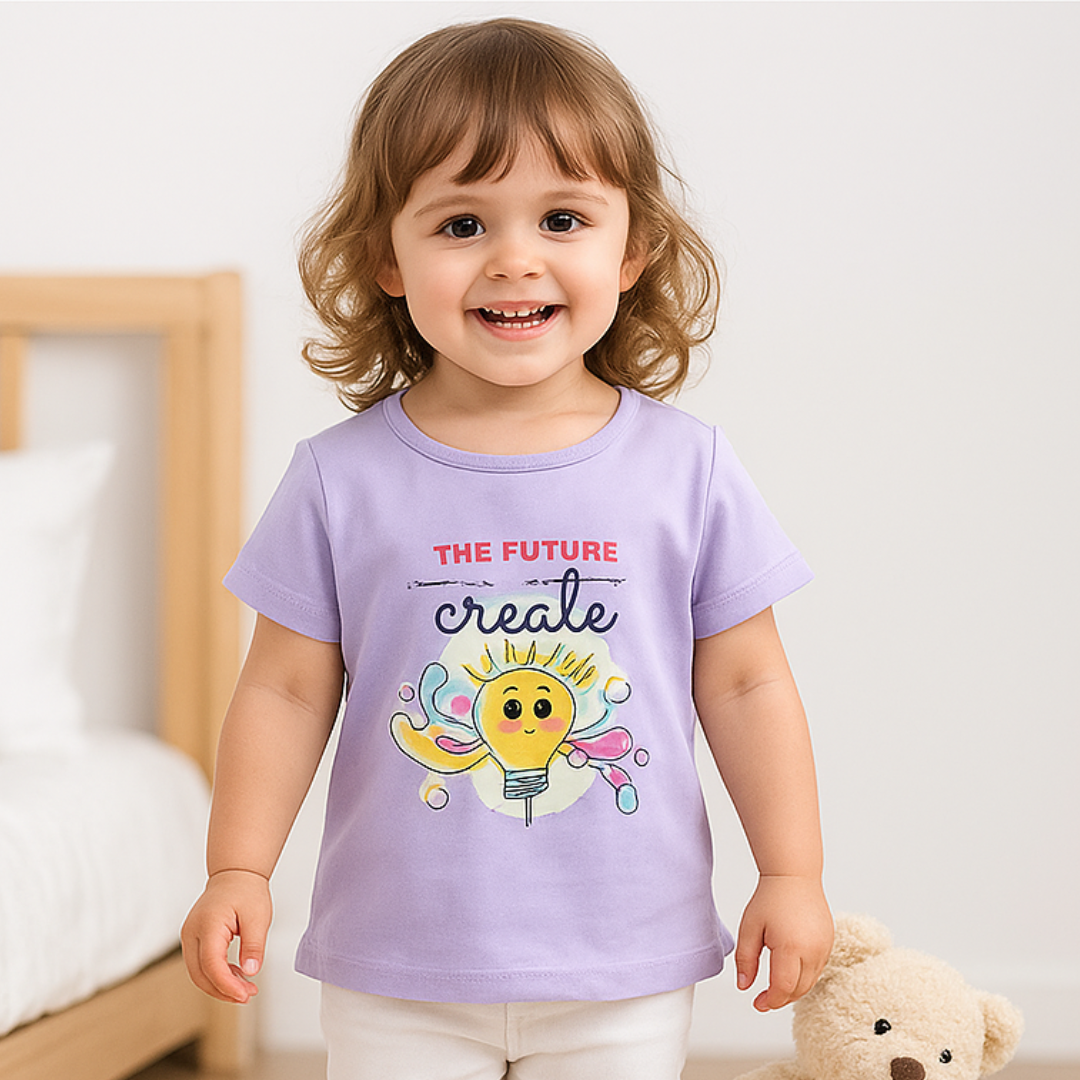 Todlerry Girls T-shirts | Pack of 3 |Soft & Breathable | 100% Cotton
