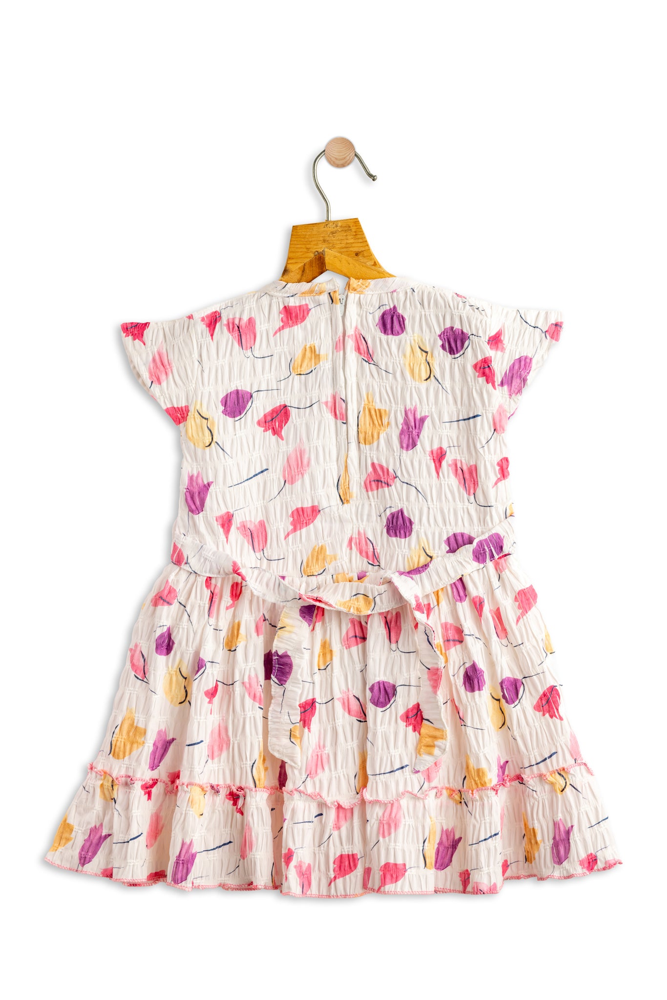 Todlerry Sleeveless Girls Frock | Green & Pink Floral Print | 100% Cotton