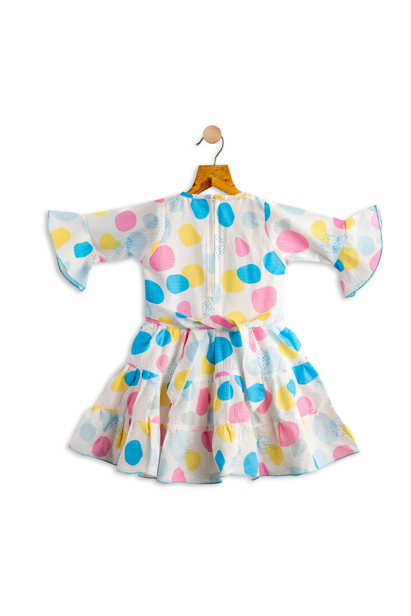Todlery Full-sleeve Girls Frock | Polka print | 100% Cotton