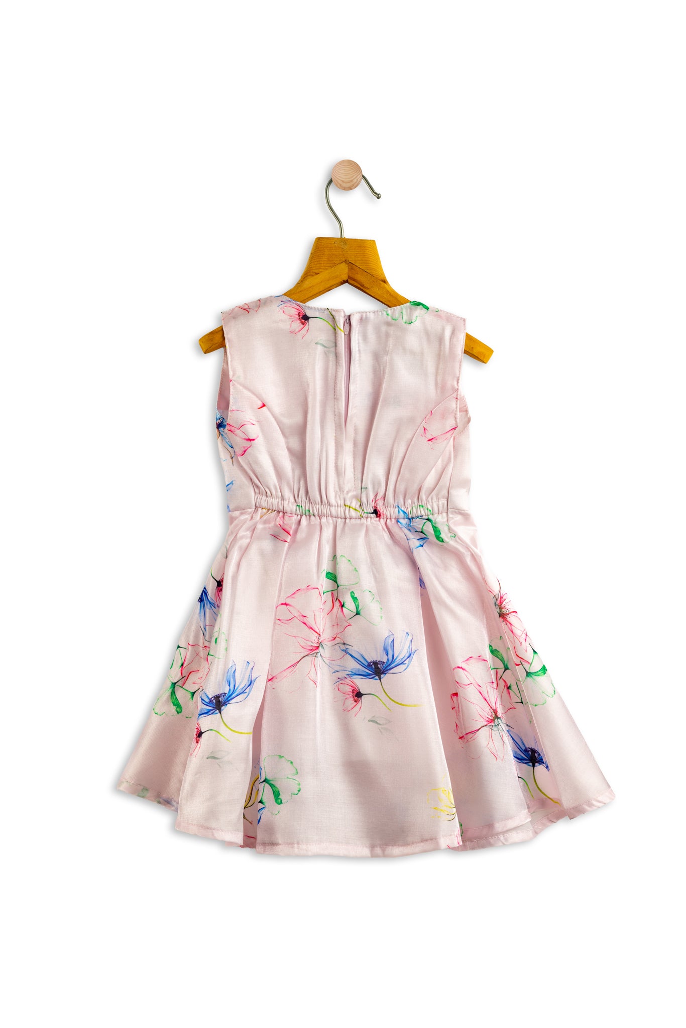 Todlerry Sleeveless Frock with bow | Floral Pink Print | 100% Cotton