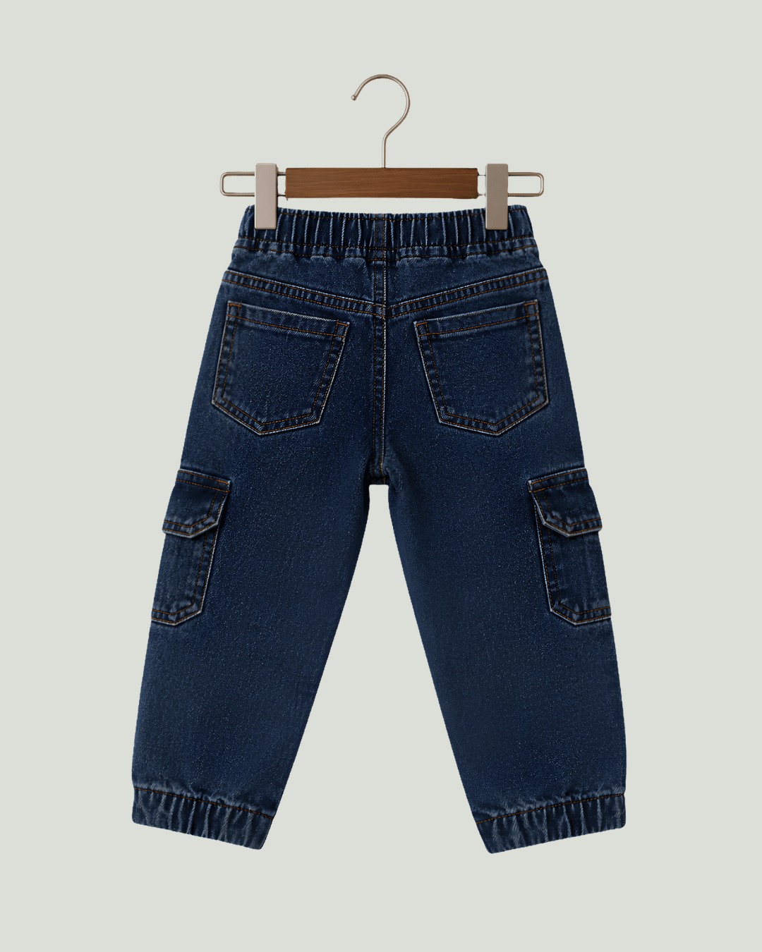 Classic Comfort Fit Kids Blue Denim Joggers