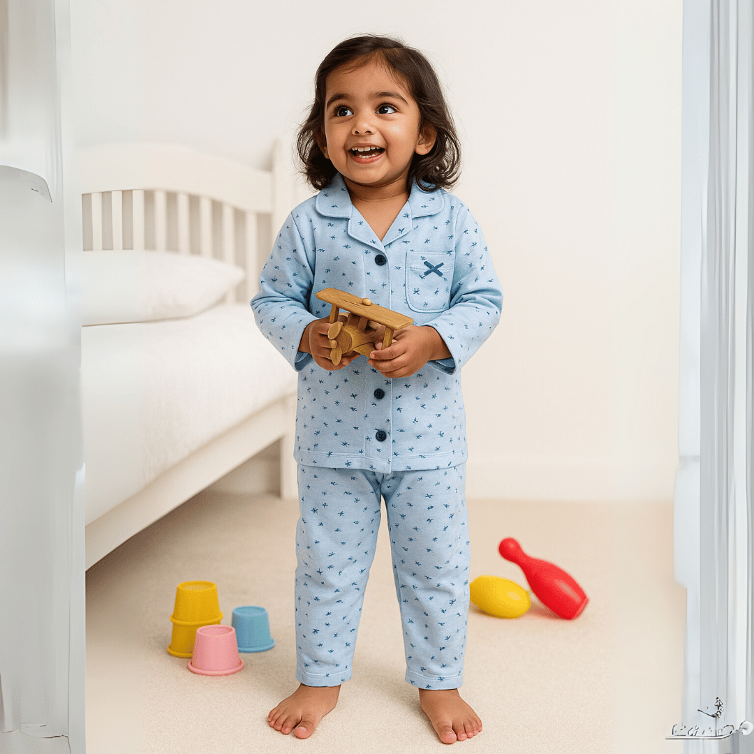 Girl's Night Suit Set of 2 Soft & Breathable 100% Cotton