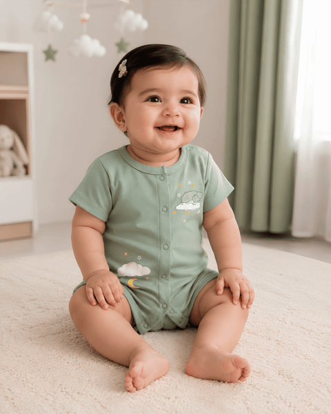Sweet Dreams Sage Green Half Romper