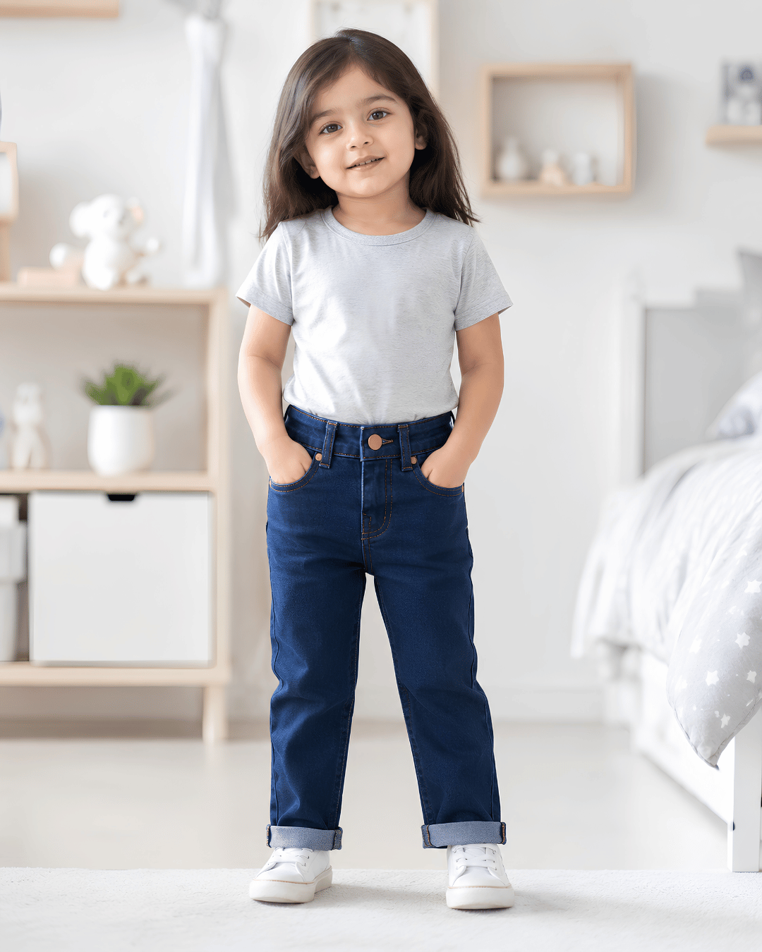 Classic Comfort Fit Kids Wash Blue Denim Jeans