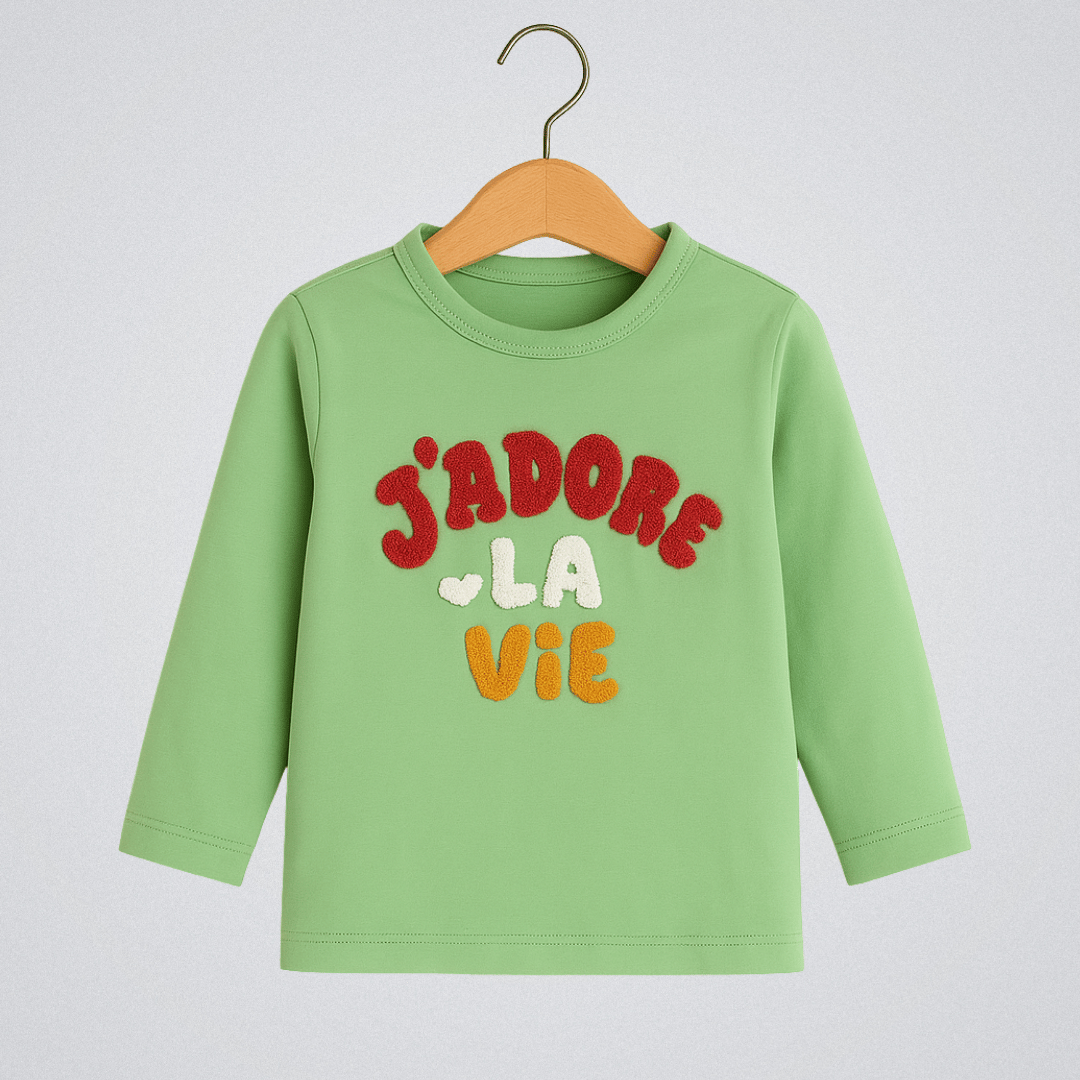 Todlerry Girls Cotton T-Shirt | Adorable Green | Soft & Breathable | 100% Cotton