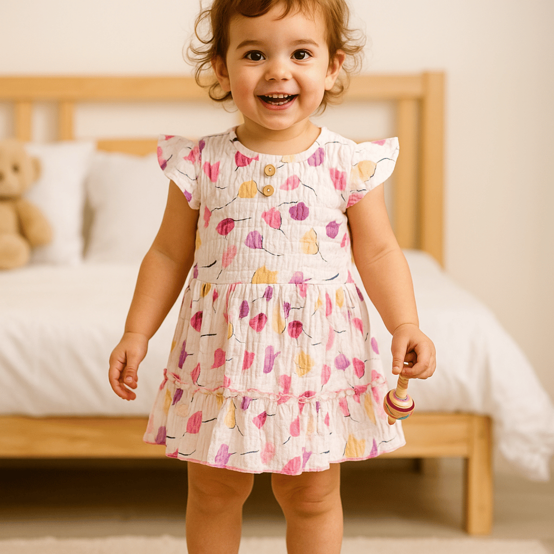 Todlerry Girls Frock | Pack of 3 |Soft & Breathable | 100% Cotton