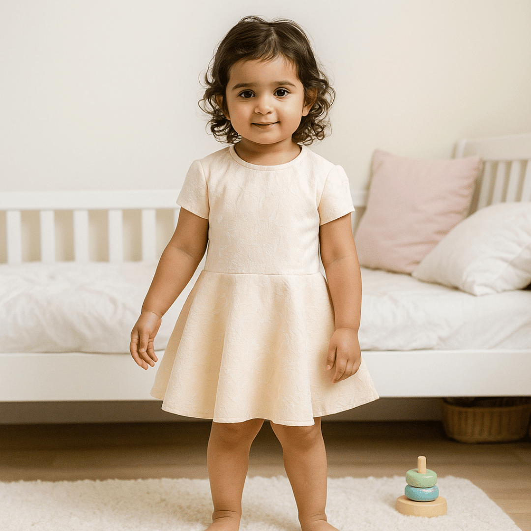 Todlerry Half-sleeve Girls Frock | Floral Print | 100% Cotton