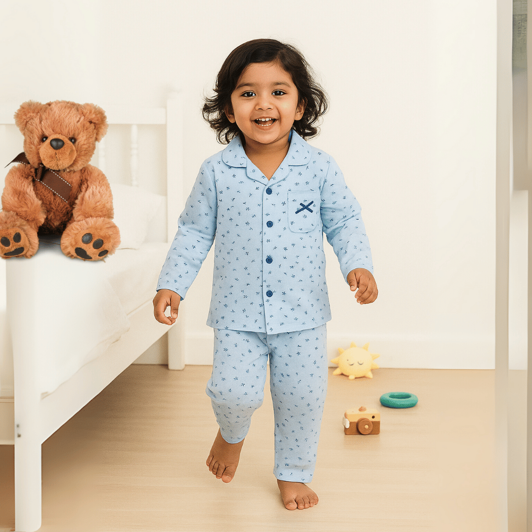 Todlerry Girls Night Suit | Set of 2 | Soft & Breathable | 100% Cotton