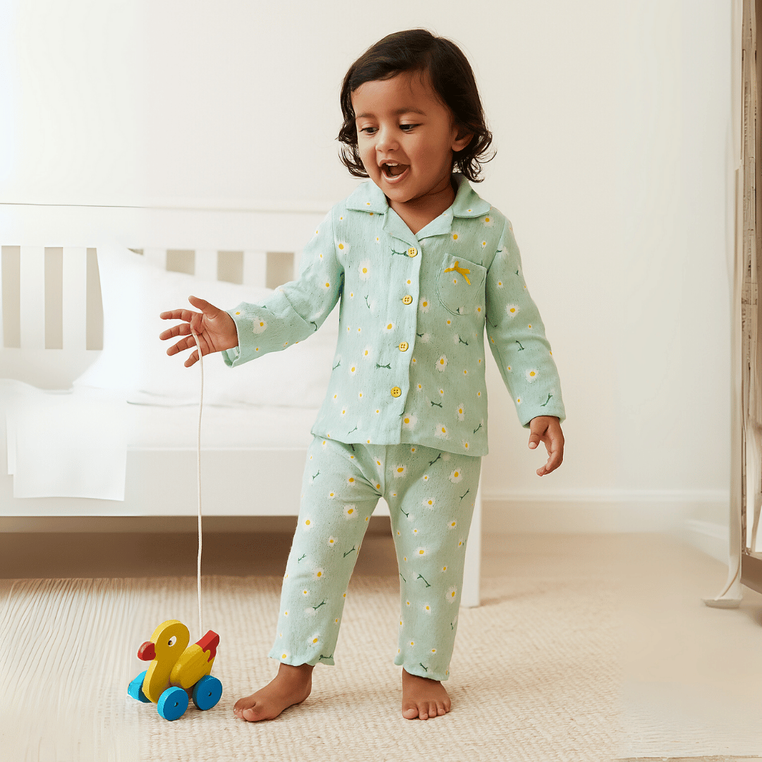 Todlerry Girls Night Suit | Set of 2 | Soft & Breathable | 100% Cotton