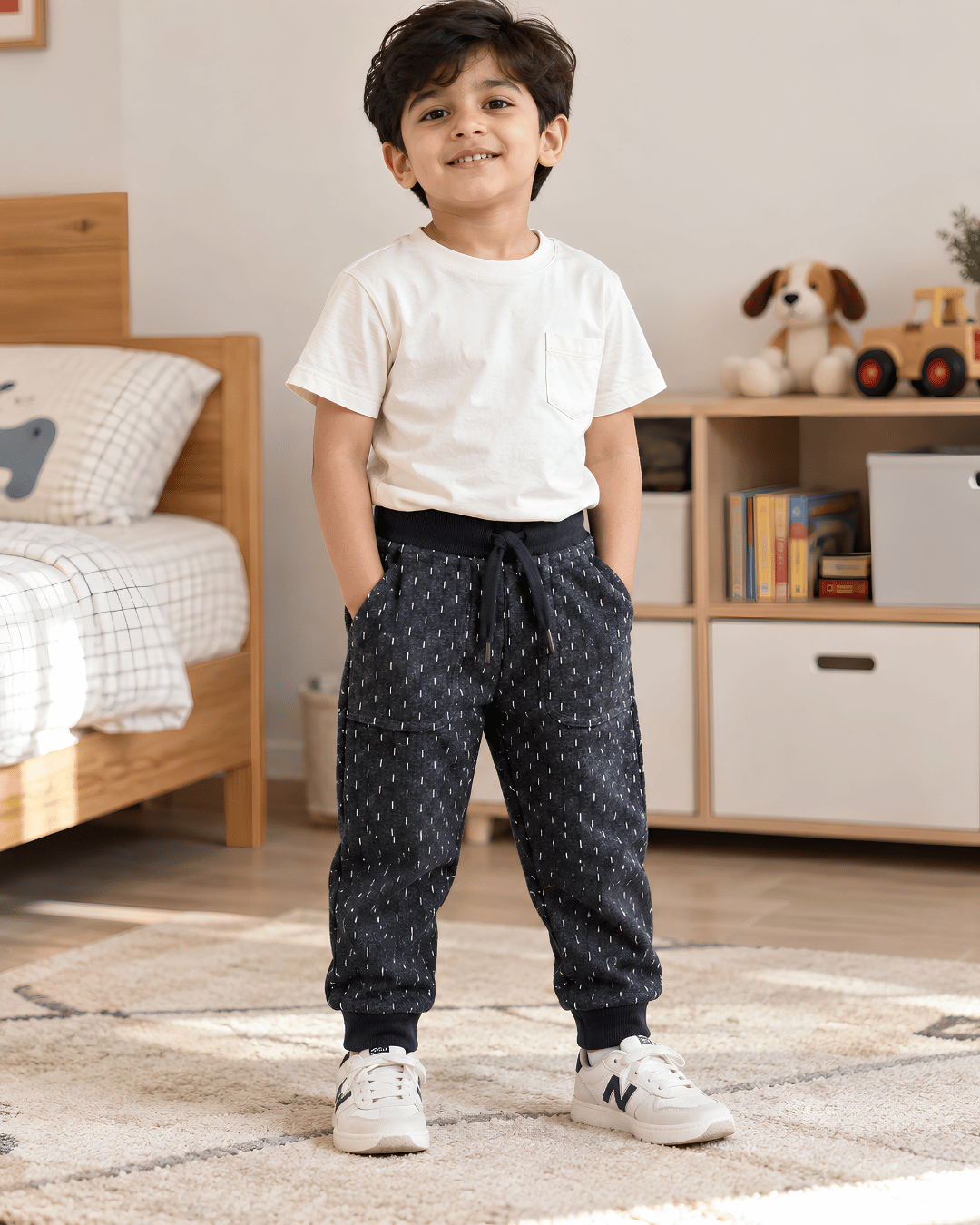 Todlerry Unisex Toddler Cozy Fleece Drawstring Joggers