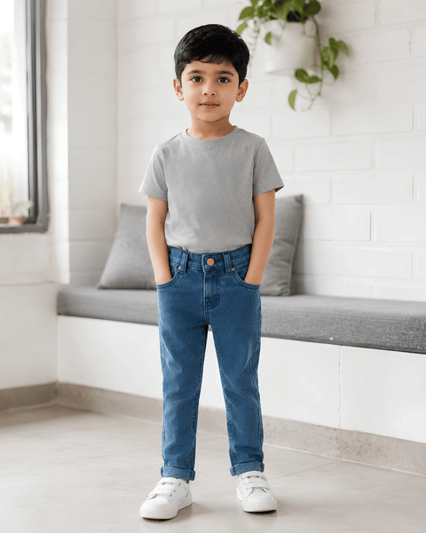 Classic Comfort Fit Kids Light Blue Denim Jeans