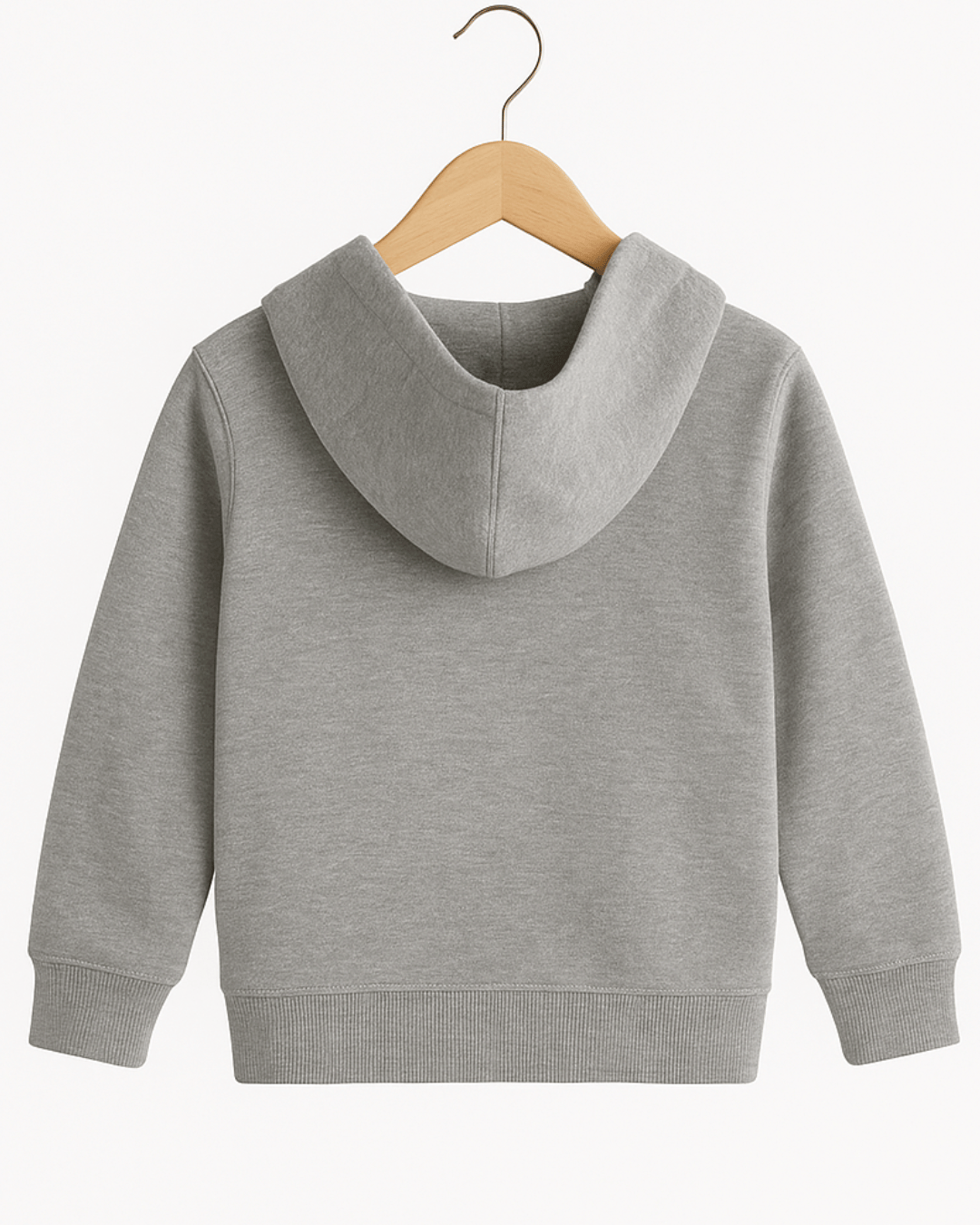 Grey Full Sleeve with Front Zipper Hoodie for Kids 100% Cotton