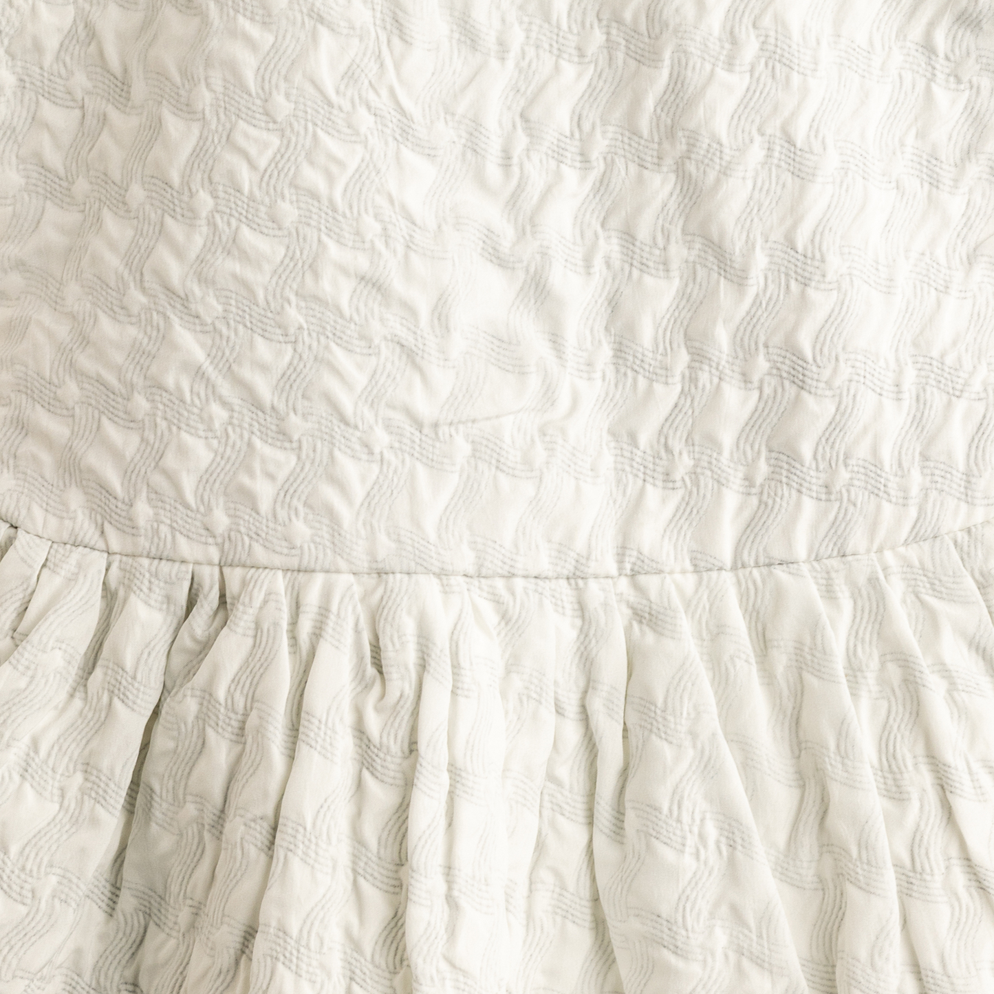 Todlerry Half-sleeve Girls Frock | Solid White & Peach | 100% Cotton