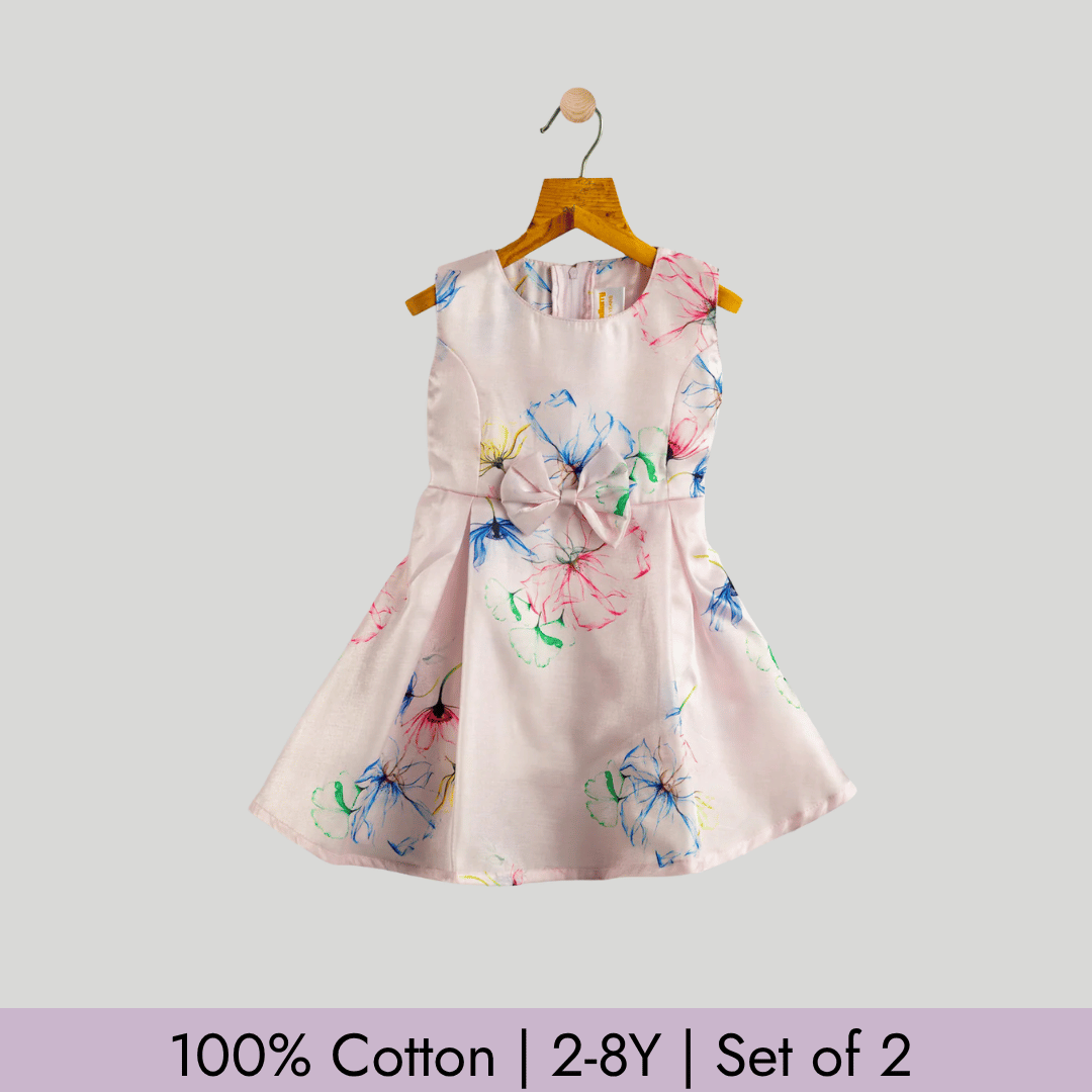 Todlerry Girls Frock | Pack of 2 |Soft & Breathable | 100% Cotton