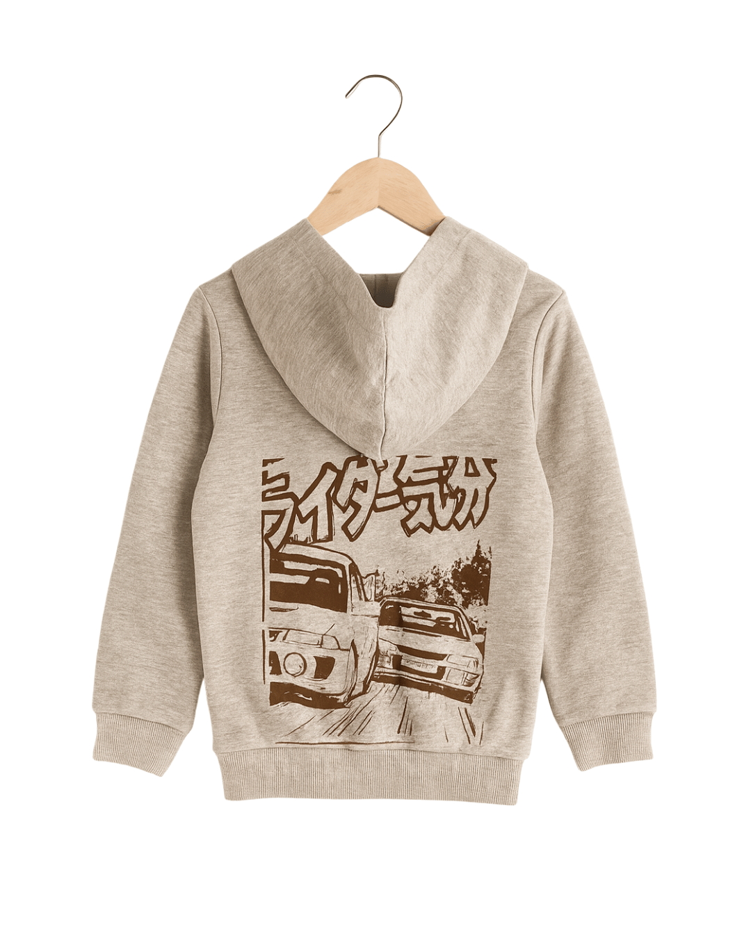 Todlerry Beige Full Sleeve Hoodie for Kids 100% Cotton