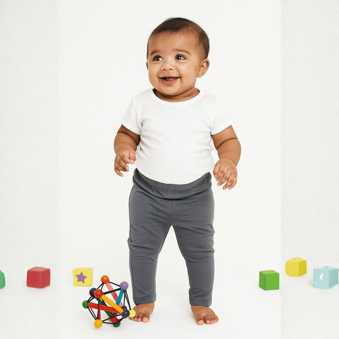 Todlerry Girls Leggings | Light Grey | 100% Cotton