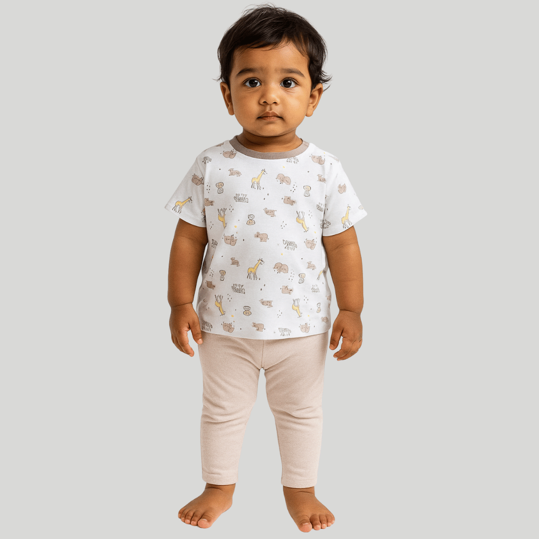 Todlerry Unisex Pajama set | Set of 2 | Soft & Breathable | 100% Cotton