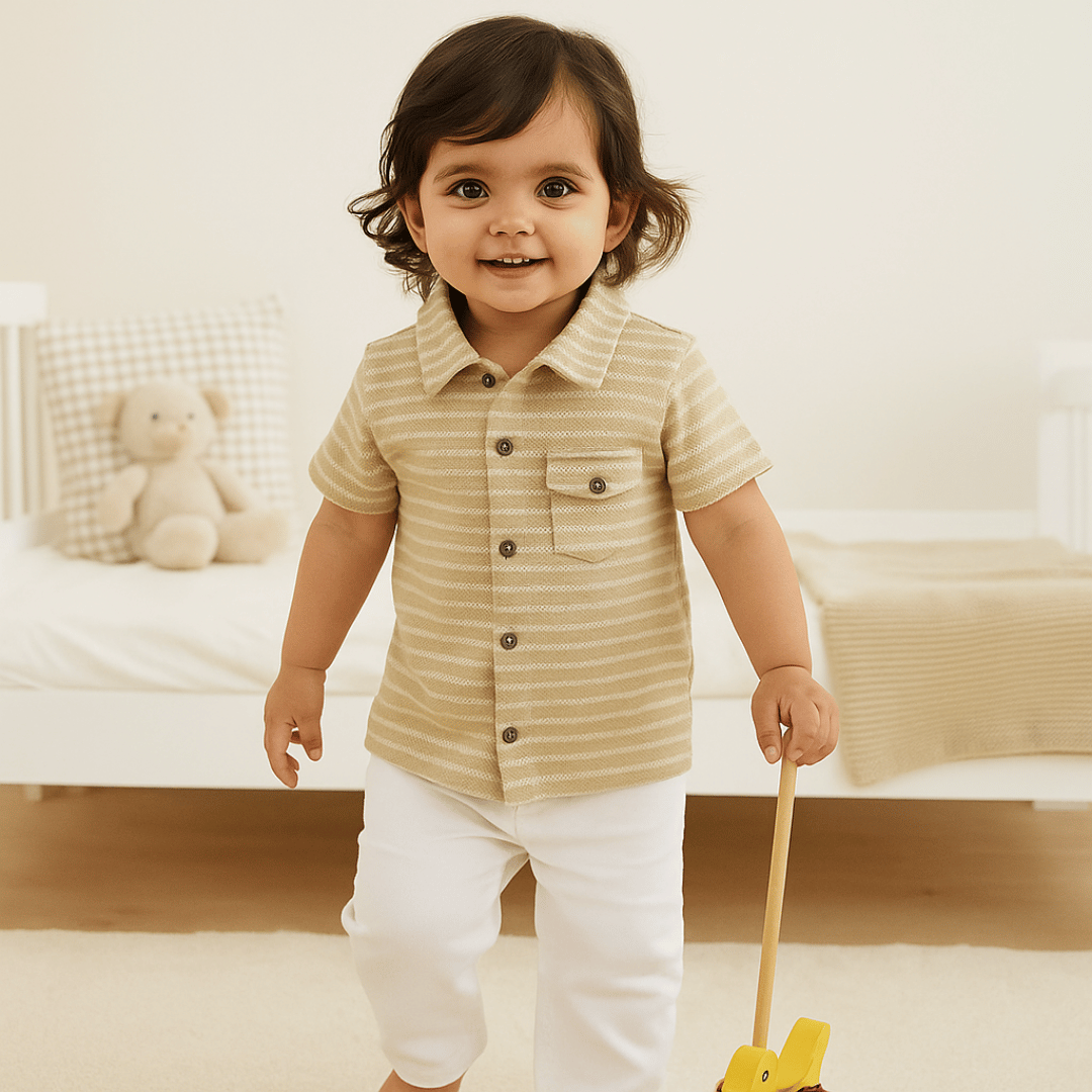 Todlerry Boys Cotton Strips Shirt | Pack of 4 |Soft & Breathable | 100% Cotton