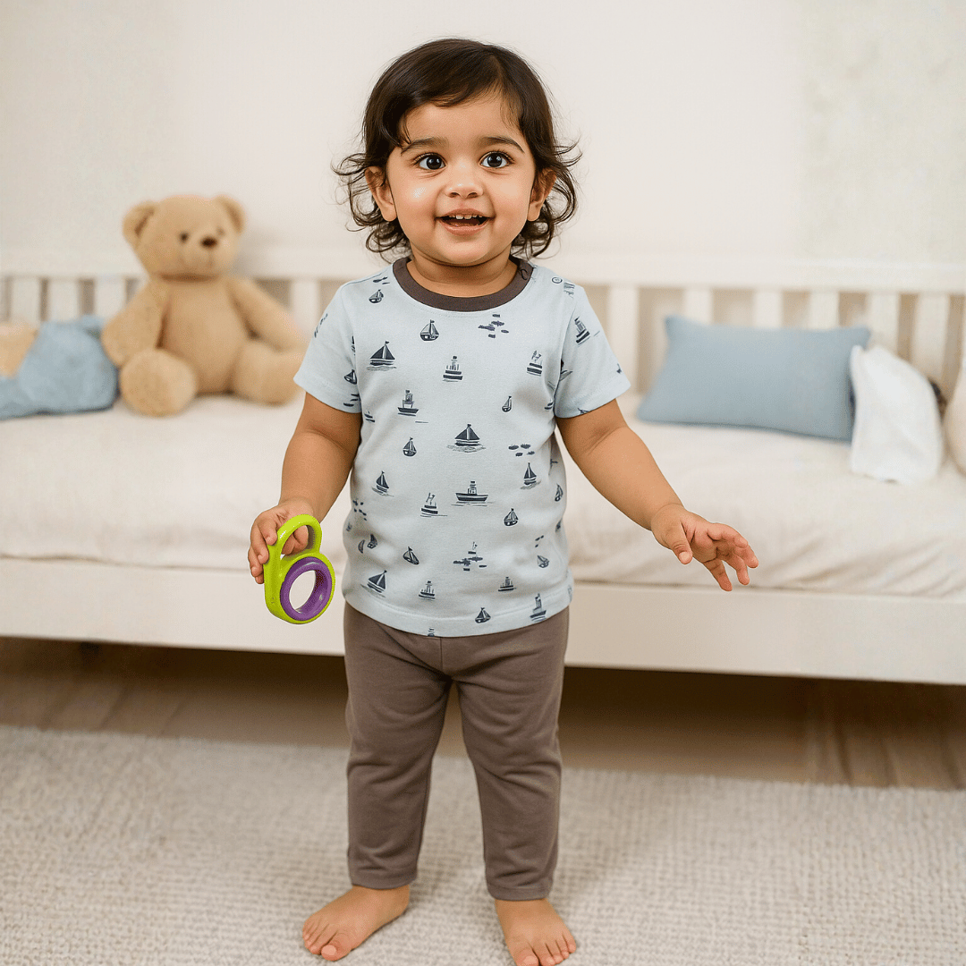 Todlerry Unisex Pajama set | Set of 2 | Soft & Breathable | 100% Cotton