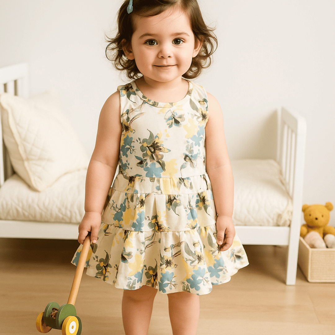 Todlerry Girls Frock | Pack of 3 |Soft & Breathable | 100% Cotton