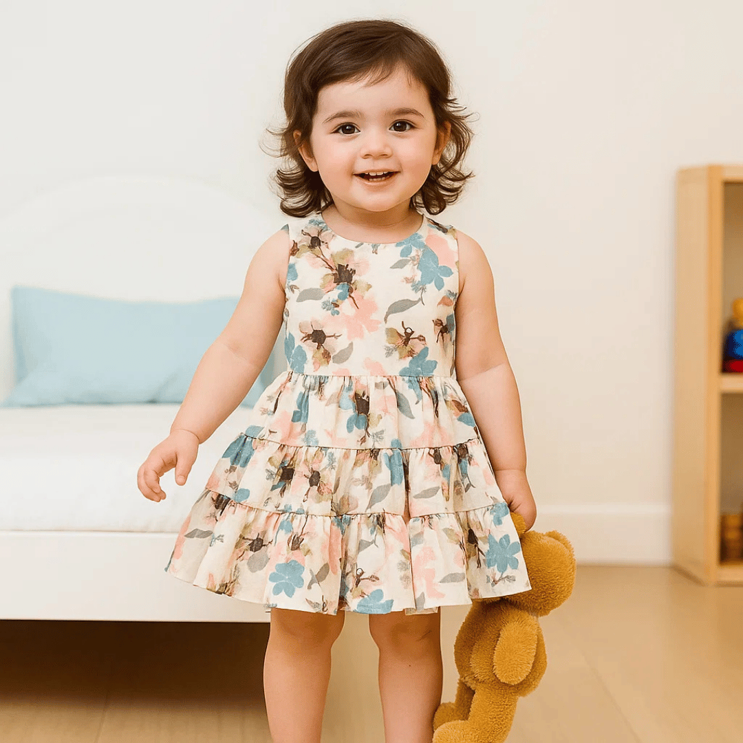Todlerry Girls Frock | Pack of 3 |Soft & Breathable | 100% Cotton