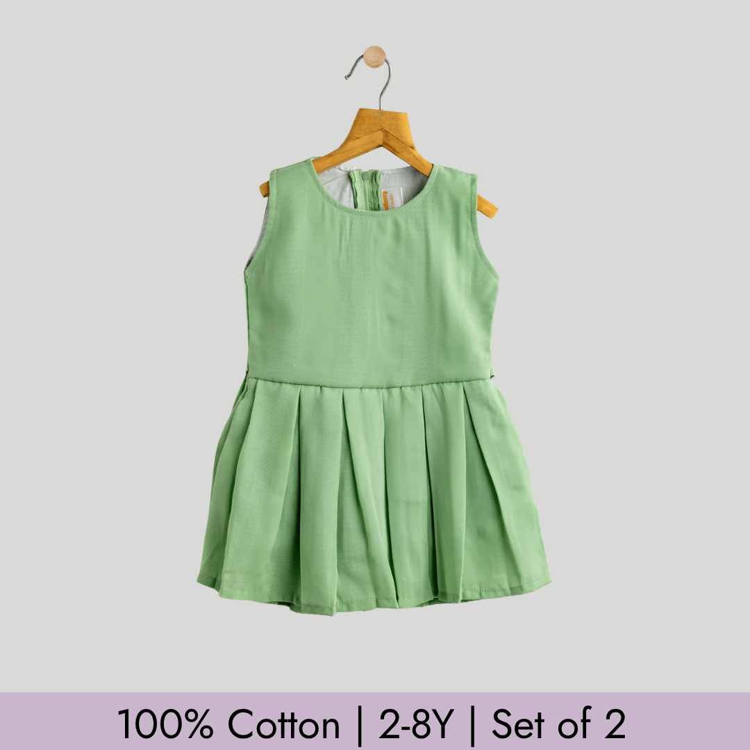 Todlerry Girls Frock | Pack of 2 |Soft & Breathable | 100% Cotton